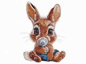Baby Bunny Machine Embroidery Designs, 7 Sizes. Beautiful Little Realistic Easter Embroidery Bunny With Pacifier - Etsy