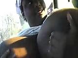 Black BBW Sucks Dick In A Car