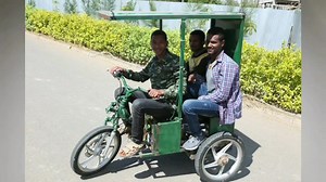 Video Competiton duration 59 sec. #DestinationZero My name is Ezedin Kamil . I am 19 years old. I am from Ethiopia. My project is solar and electric three wheeler. The solar and electric three wheeler is working with an electric charge and solar charging system without any fuel. It has the capacity to take 500 kg and its final speed is 60 kilometer per hour. Most parts of the material I have used to invent is from broken electrical machines and from the market. It cost me about £728.80 pounds or