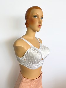 1950s NOS White Satin Bullet Bra - Etsy UK