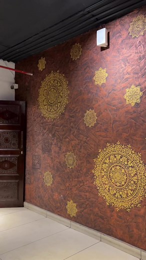 Kritunga restaurant wall Texture Painting #wall #wallpaper #walldecor #wallart #explorepage | Om painting works