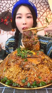 eating fried fish with sauce and fried rice with pork look so delicious food | Eating Food