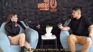 Podcast gets out of control, blowjob, deep throat and a lot of semen live -Sara Blonde and Crispasquel