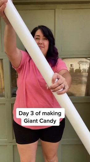 Giant candy canes from 2” PVC pipes. #giantcandy #gingerbreadplayhouse | Contemporary Comforts