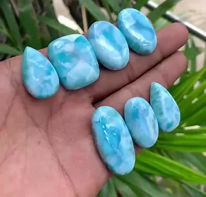 Natural Larimar Cabochon, Dominican Blue Gemstone, Jewelry Making - Etsy Canada