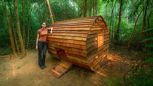 5.7K views · 102 reactions | Young Woman Builds a Cozy Wooden Forest Shelter | Bushcraft Skills #bushcraft #camping #survival | Creative Wilderness | Facebook