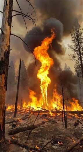 UNREAL: The Deadly Fire Tornado Rising From The Flames! #firetornado #shorts #tornado #tornados