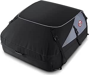 Amazon.com: Adakiit 15 Cubic Feet Car Rooftop Cargo Carrier Bag, Soft Roof Top Luggage Bag for All Vechicles SUV withWithout Racks - Waterproof Zip, Anti-Tear 700D PVC, with 6 Reinforced raps&orage Bag,Black : Automotive