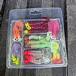 Crappie Jig Head and Soft Plastic Grub Lure Kit 17PCS, Fishing Lures, Jig Heads, Curly Tail Worms, Tube Baits, Crappie Lures for Bass, Trout, Panfish, Bluegill, Saltwater and Freshwater