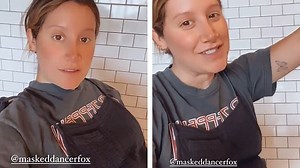 Pregnant Ashley Tisdale shows off her baby bump and watches the inauguration