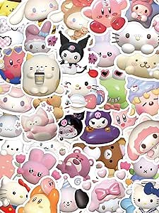 120 PCS 3D Anime Cartoon Stickers for Luggage, Phone Cases, Car Bumpers, Skateboards, Water Bottles, Waterproof Cartoon Sticker Pack, Gifts for Kids Teens Girls Adults