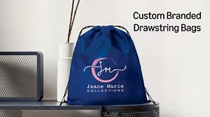 Custom Two-Tone Drawstring Tote Bags - Single Color Imprint for Promotions, Gifts, & Events