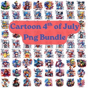Cartoon 4th of July PNG Bundle, Patriotic Character Digital Download - Etsy