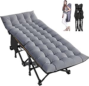 Barbella Folding Camping Cot, Folding Cot Camping Cots for Adults, Portable Sleeping Cot with Mattress Foldable Outdoor Bed Camp Cots Guest Bed with Carry Bag for Home, Office & Outdoor Use