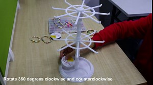 Jewelry Rack for Clay Beads Bracelets, Double-Layer Rotating Storage Display Stand for Polymer Clay Beads Bracelets Necklaces Anklets Jewelry, Gift Ideal for Women (White)