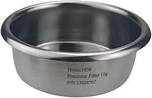 Espresso Accessories, 58mm Espresso Filter Basket (18g Laser Round Hole) – 1656 High-Density Laser-Cut Round Perforations, Ridgeless Design for Efficient Extraction & Richer Flavor