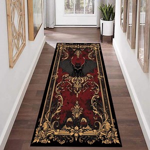 Gothic Runner Rug, Vampire Bat Carpet, Red Black Art Rug, Dark Victorian Hallway Carpet, Home Decor, Area Rug, Washable Rug, Non Slip Rug - Etsy