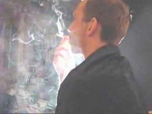 Smoking powerful nose exhale full cigarette