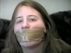 Girl Mouth Stuffed and Wrap Gagged