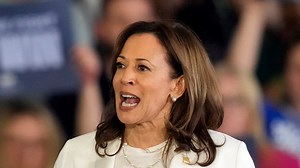 Moment Kamala Harris claps back at anti-Israel protesters interrupting rally