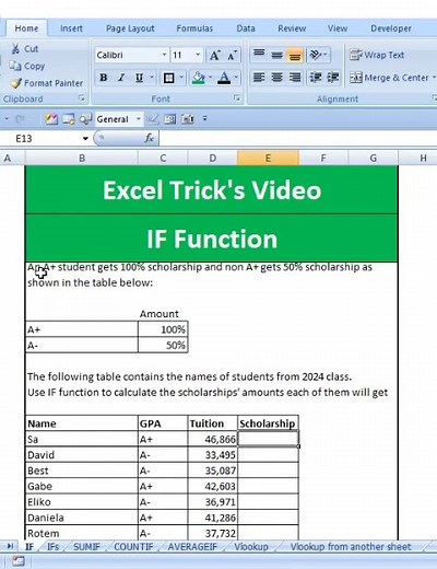 3K views · 12 reactions | How do you use the if function in Excel? #reelsviral #reels #viralreels #tips #reelsinstagram #reels2023 #viral #reelsvideo #excellentservice #VBA #facebookreels #howto #chandrayan3 #rocket #viralvideofb #shorts #viralpost #Chandrayaan3 #chandrayaan3mission #3dprinter #reel #virals #transformers #exceltricks #tricks #How #tipsandtricks #exceltips | Excel Tricks | Facebook