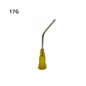 [Hot Item] 17g *1 Inch 45 Degree Glue Dispensing Bent Needle Tips with Tread