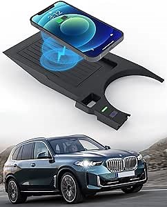 Wireless Charger for BMW X5 Accessories 2024 2023 2022 2021 2020,for BMW X6 X7 X5M X6M 2020-2024,Center Console Organizer Wireless Charging Pad for BMW Accessories X5 X6 X7 X5M X6M 2020-2024