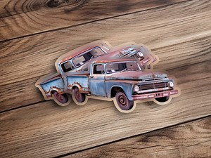 Vintage Retro Rusty Old Truck Sticker, Classic Antique Pickup Truck Decal, Nostalgic Car Lover's Stickers, Old Vehicle Collectible Decor - Etsy