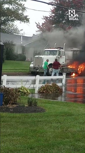 Tractor-trailer hauling corn catches fire in Lancaster County | Monday, Oct. 13