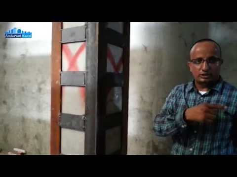 Concrete Columns strengthen with steel angle