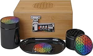 Miracles Bamboo Storage Box - Decorative Storage Box with Lid and Combo Lock - Bamboo Box with Accessories for Making Tea and Storing Herbs and Spices, Stronger Than the Wooden Box