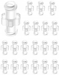 QWORK Syringe Adaptor, 20 Pack Female Luer Syringe to Syringe Transfer Joint, Not Sterile PP Polypropylene Adapter Coupler