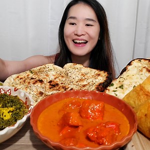 11K views · 246 reactions | Enjoying delicious Indian Food! Got some Chicken Tikka Masala, Saag Paneer, Vegeatble Samosa and Naan. What is your favorite? #mukbang #asmr #indianfood #curry | Peggie Neo | Facebook