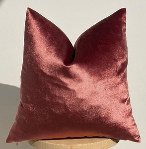 Dark Coral Velvet Pillow Cover, Cotton Blend, Handmade Euro Sham - Etsy