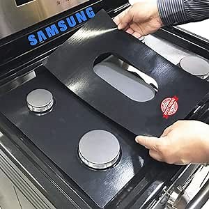 Premium Plus Custom-Fit Stove Protector Liners for Samsung Gas Ranges - NX58H5650WS/AA-01 - Effortless Cleaning and Maintenance