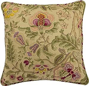 Waverly Imperial Dress Modern Floral Square Decorative Throw Pillow, 1 Count (Pack of 1), Antique