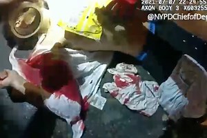 NYPD cop uses an empty bag of potato chips to save stabbing victim's life