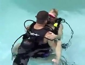 Hot blonde first time scuba fuck