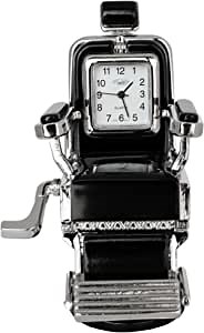 1.5"x1.5"x3.5" Silver Barber Chair Desk Clock