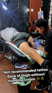 Not recommended getting tattoo on the back of thigh without numbing cream 😭😭😭 | Jail Bali