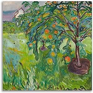 Edvard Munch Poster- Apple Tree Poster - Tree Wall Art Vintage Prints - Fine Art Oil Paintings for Bedroom Livingroom Wall Decor Unframed 12x12inches/30x30cm