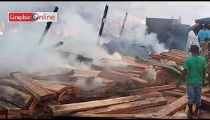 4.1K views · 31 reactions | A wood market at Kwadaso in Kumasi on Saturday caught fire destroying property. A distress call was placed to personnel of the Ghana National Fire Service (GNFS) who responded to fight the fire. #GraphicOnline | Daily Graphic | Facebook