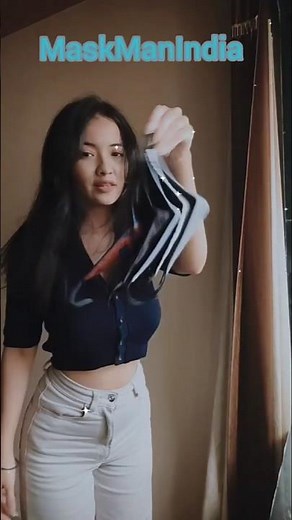 slim busty girl changing outfits😍🔥