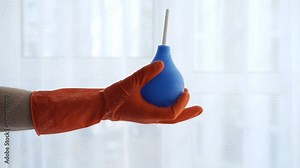 Enema in the hands of the doctor