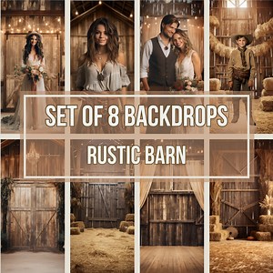 Set of 8 Rustic Barn Backdrops | Farmhouse Background, Photo Template, Wedding Backdrop, Maternity Backdrop, Fall Aesthetic, Maternity Scene - Etsy