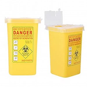 Sharps Container, Sharps Container for Needles Tattoo, Needle Sharps Container, Tattoo Medical Plastic Sharps Container Needle Disposal 1L Size Waste Box (Yellow)