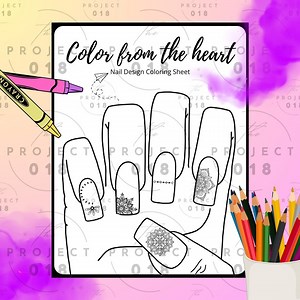 Printable Nail Art Coloring Pages With Blank Templates – Nail Design Practice Sheets, Creative Coloring for Teens & Artists - Etsy UK
