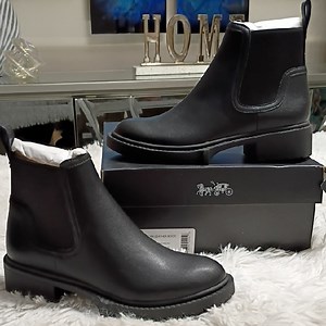 Coach Lenora LeatherBooti Bootie Boots Black Women's Sz 5 $250