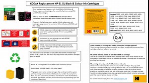 KODAK Ink Cartridge HP 62XL Black (55025)