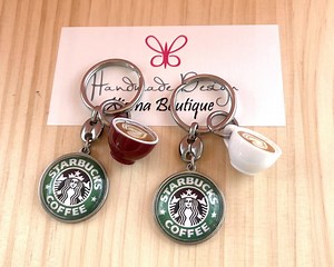 Starbucks Cabochon Keychains Stainless Steel With Coffee Cup - Gift, Birthday - Etsy